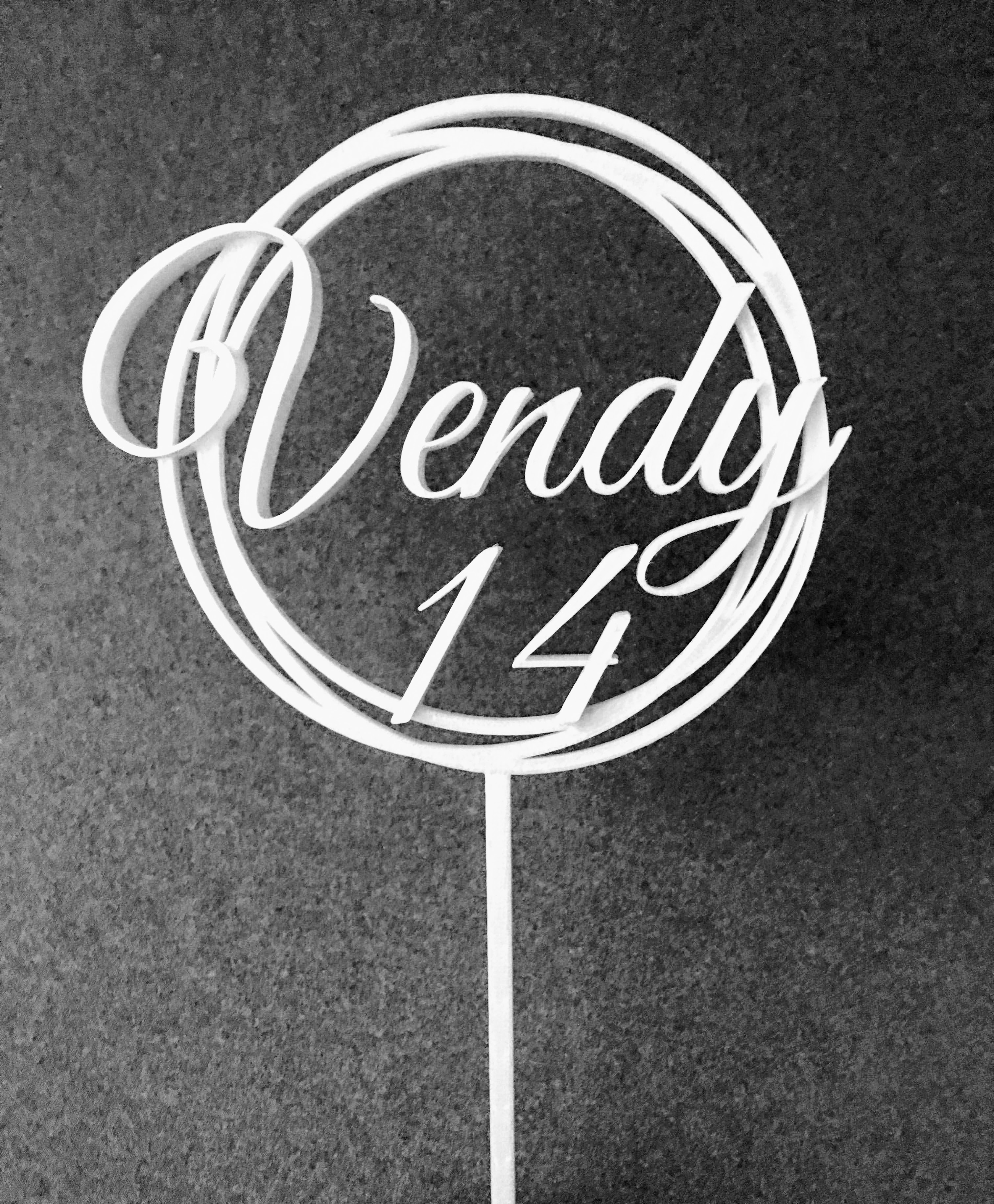 Zápich - Číslo, jméno v kruhu (bílá, černá, zlatá...)