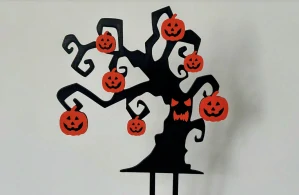 Halloween #003 zápich - Strašidelný strom s dýněmi