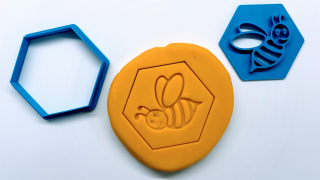 Včelí plástev s motivem včely #2 vykrajovátko / razítko 