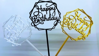 Zápich - Happy Birthday #4 (bílá, černá, zlatá...)